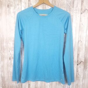 New Balance Blue Striped Long Sleeve Top Size Small